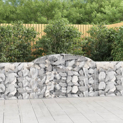 vidaXL Arched Gabion Baskets 13 pcs 300x30x80/100 cm Galvanised Iron 1