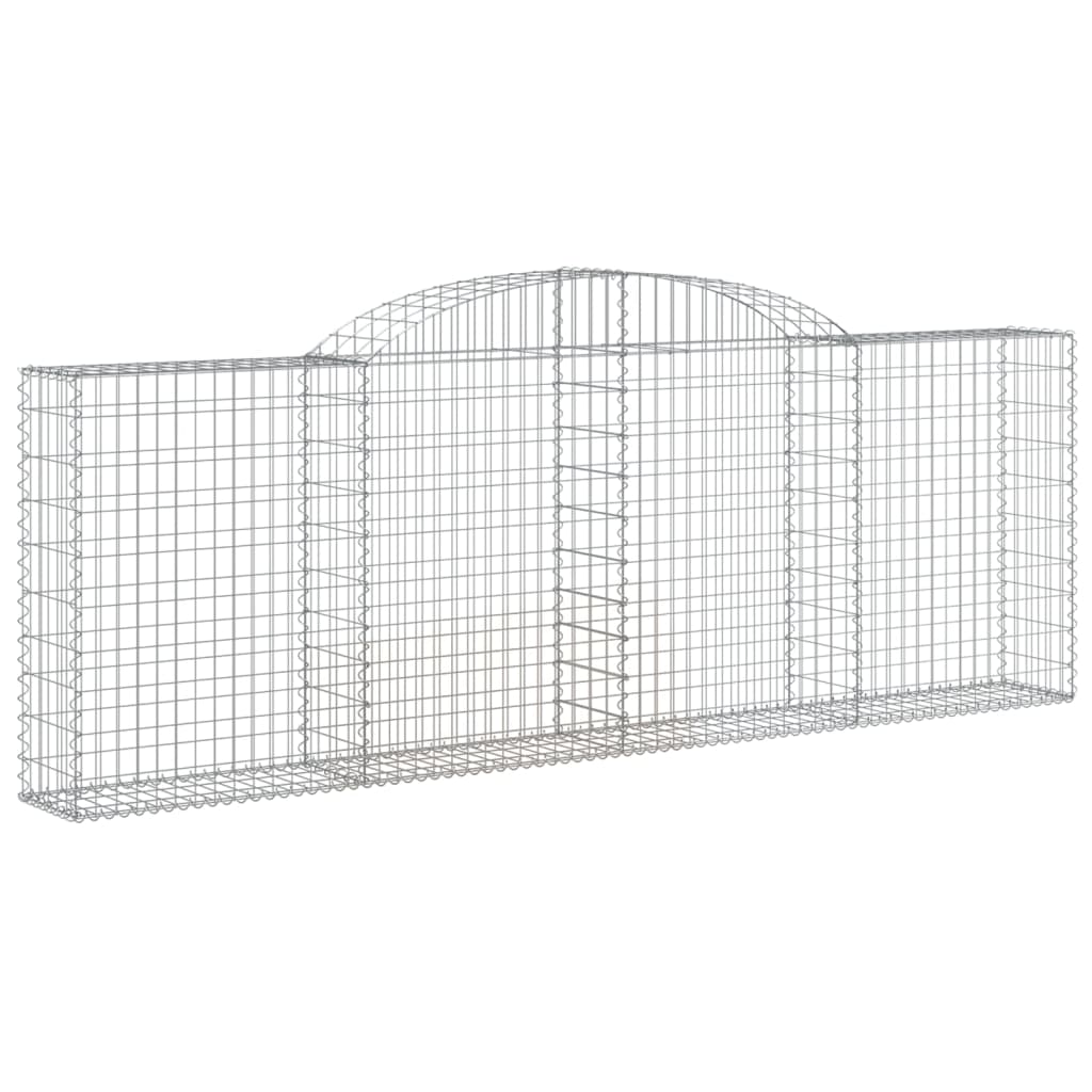 vidaXL Arched Gabion Baskets 10 pcs 300x30x100/120 cm Galvanised Iron 3