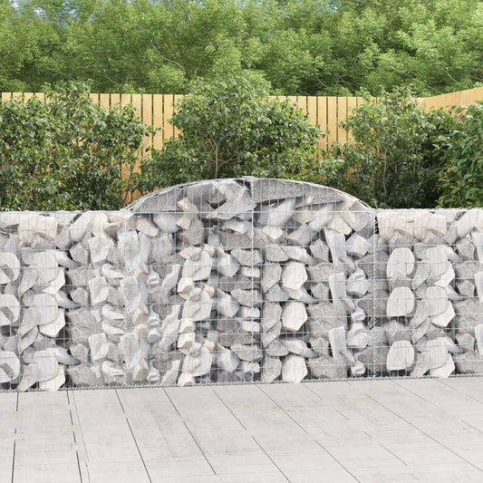 vidaXL Arched Gabion Baskets 10 pcs 300x30x100/120 cm Galvanised Iron 1