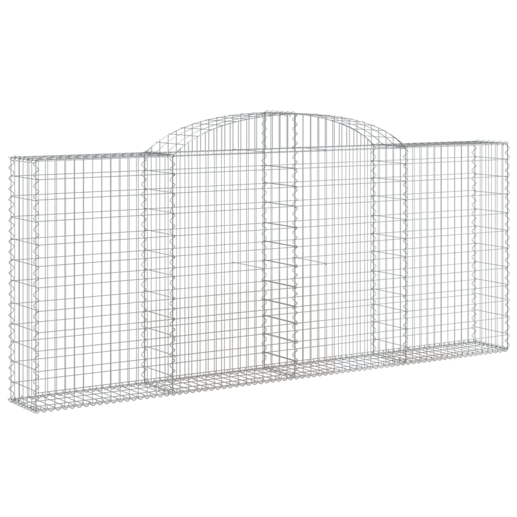 vidaXL Arched Gabion Baskets 9 pcs 300x30x120/140 cm Galvanised Iron 3