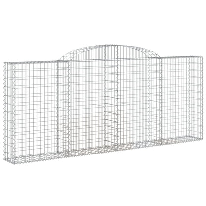 vidaXL Arched Gabion Baskets 9 pcs 300x30x120/140 cm Galvanised Iron 3