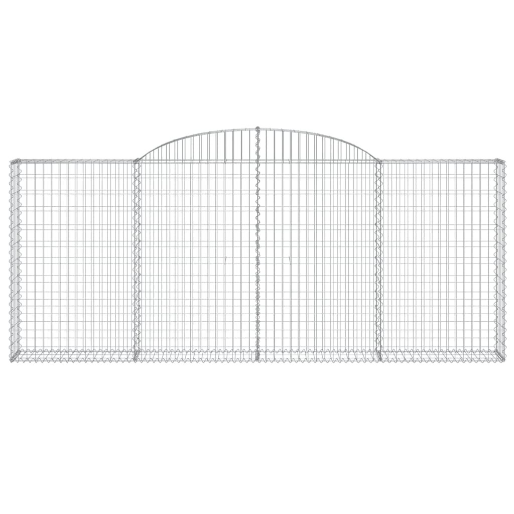 vidaXL Arched Gabion Baskets 9 pcs 300x30x120/140 cm Galvanised Iron 4