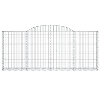 vidaXL Arched Gabion Baskets 9 pcs 300x30x120/140 cm Galvanised Iron 4