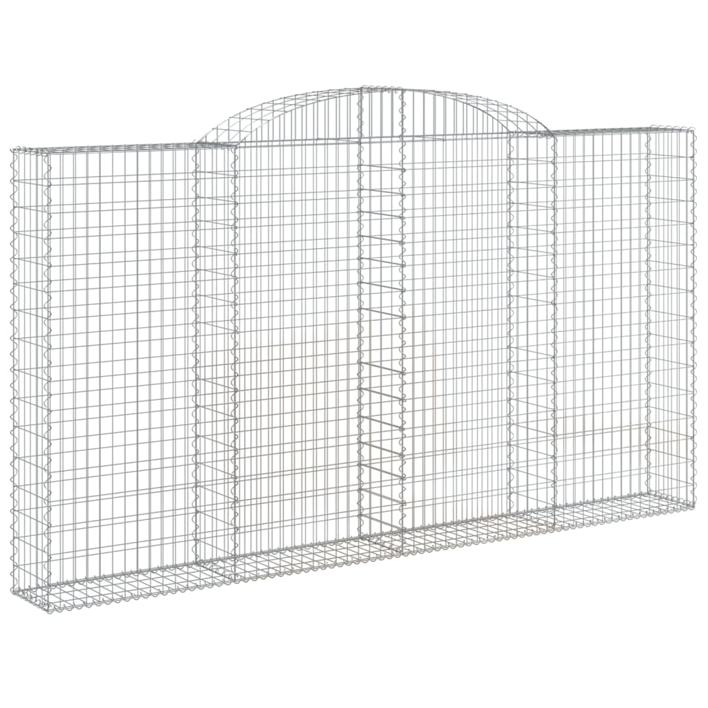 vidaXL Arched Gabion Baskets 4 pcs 300x30x160/180 cm Galvanised Iron 3
