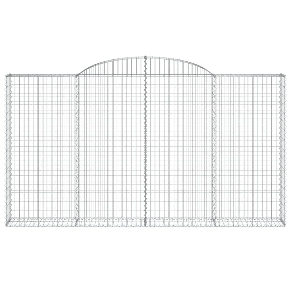 vidaXL Arched Gabion Baskets 4 pcs 300x30x160/180 cm Galvanised Iron 4