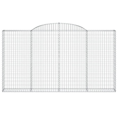 vidaXL Arched Gabion Baskets 4 pcs 300x30x160/180 cm Galvanised Iron 4