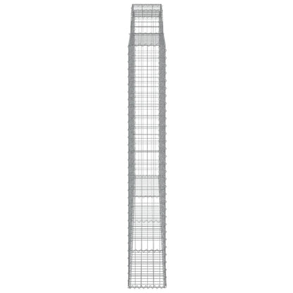 vidaXL Arched Gabion Baskets 3 pcs 300x30x200/220 cm Galvanised Iron 5