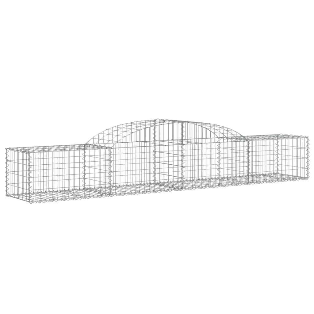 vidaXL Arched Gabion Baskets 15 pcs 300x50x40/60 cm Galvanised Iron 3
