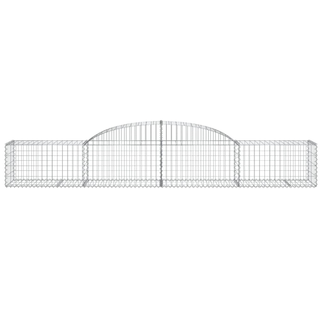 vidaXL Arched Gabion Baskets 15 pcs 300x50x40/60 cm Galvanised Iron 4