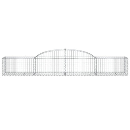 vidaXL Arched Gabion Baskets 15 pcs 300x50x40/60 cm Galvanised Iron 4