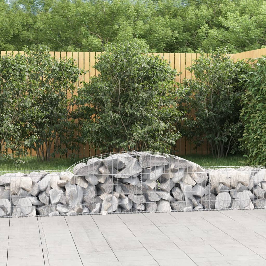 vidaXL Arched Gabion Baskets 15 pcs 300x50x40/60 cm Galvanised Iron 1