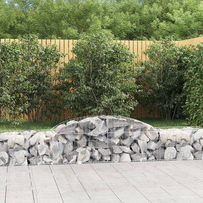 vidaXL Arched Gabion Baskets 15 pcs 300x50x40/60 cm Galvanised Iron 1