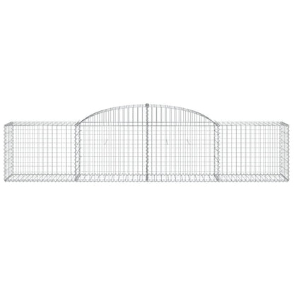 vidaXL Arched Gabion Baskets 13 pcs 300x50x60/80 cm Galvanised Iron 4