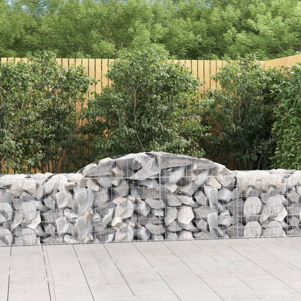 vidaXL Arched Gabion Baskets 13 pcs 300x50x60/80 cm Galvanised Iron 1