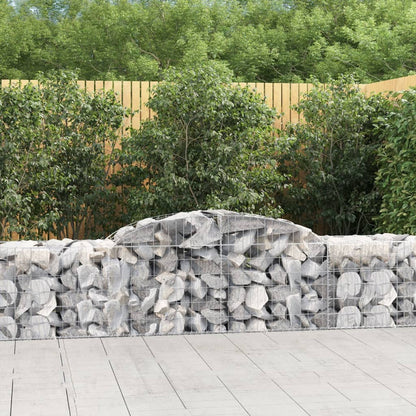 vidaXL Arched Gabion Baskets 13 pcs 300x50x60/80 cm Galvanised Iron 1