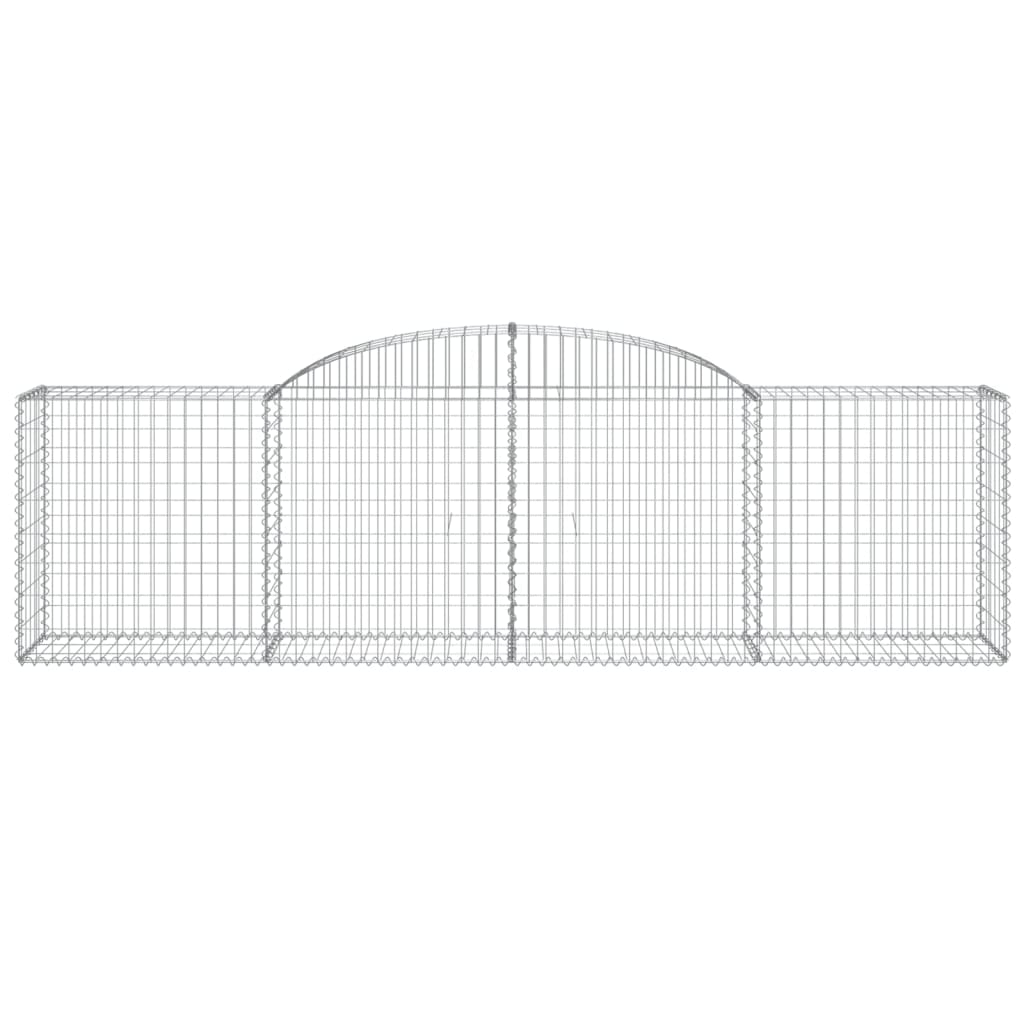 vidaXL Arched Gabion Baskets 10 pcs 300x50x80/100 cm Galvanised Iron 4