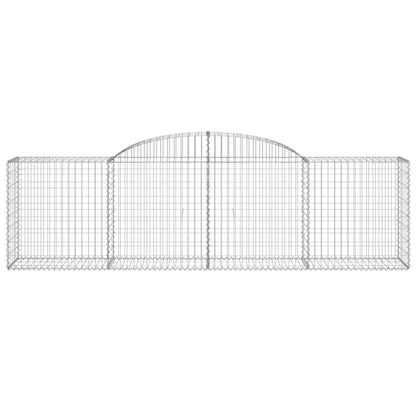 vidaXL Arched Gabion Baskets 10 pcs 300x50x80/100 cm Galvanised Iron 4