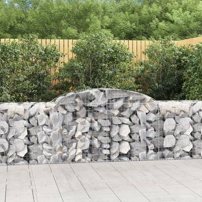 vidaXL Arched Gabion Baskets 10 pcs 300x50x80/100 cm Galvanised Iron 1