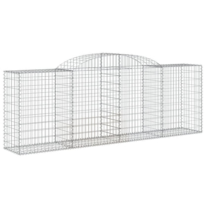 vidaXL Arched Gabion Baskets 9 pcs 300x50x100/120 cm Galvanised Iron 3