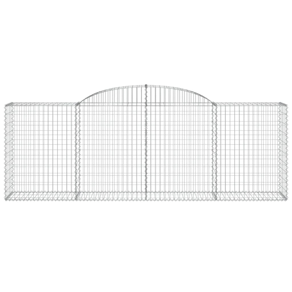 vidaXL Arched Gabion Baskets 9 pcs 300x50x100/120 cm Galvanised Iron 4