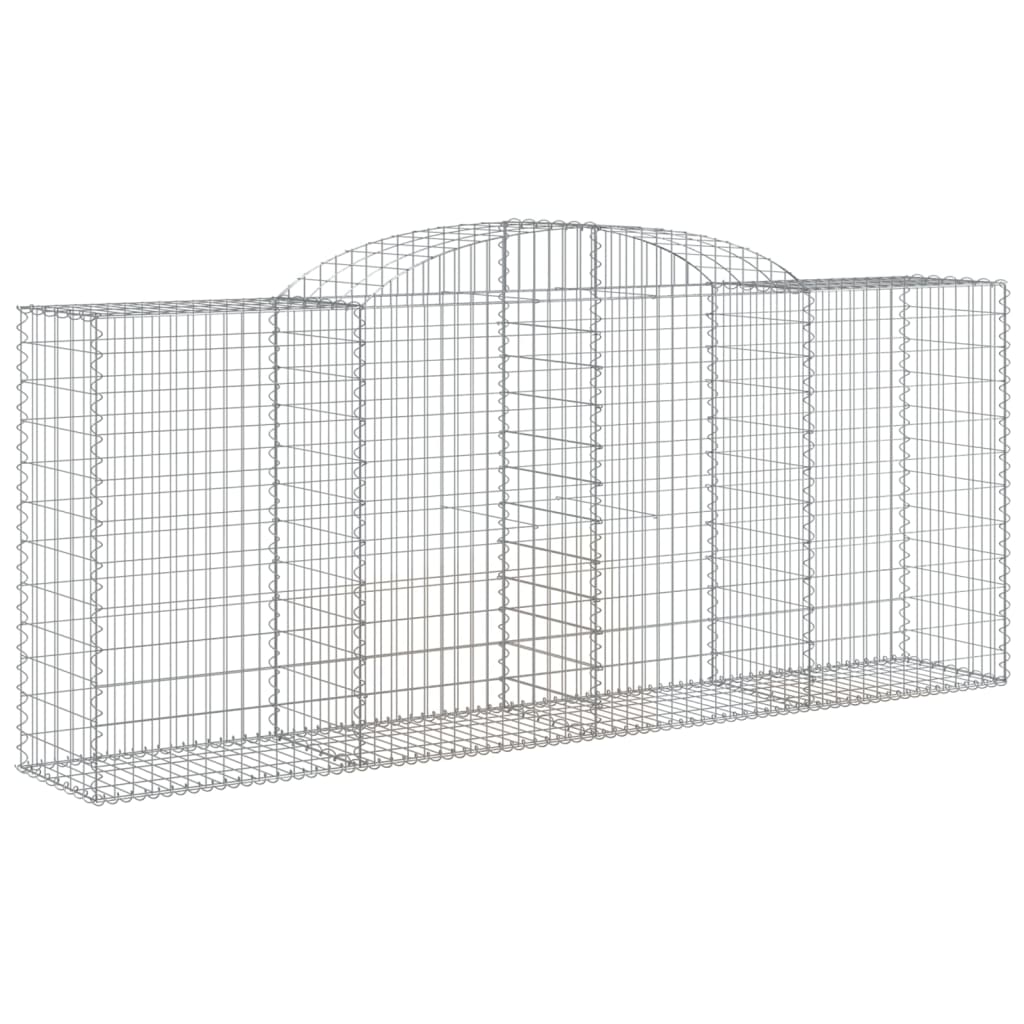 vidaXL Arched Gabion Baskets 8 pcs 300x50x120/140 cm Galvanised Iron 3