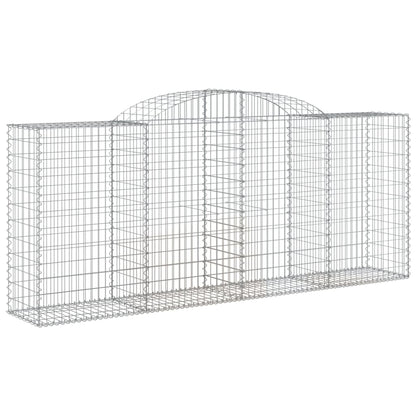 vidaXL Arched Gabion Baskets 8 pcs 300x50x120/140 cm Galvanised Iron 3