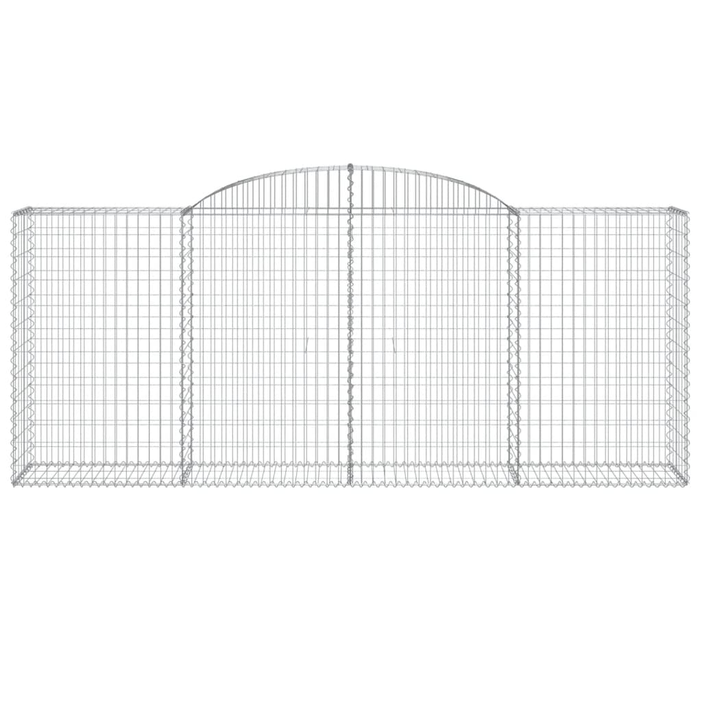 vidaXL Arched Gabion Baskets 8 pcs 300x50x120/140 cm Galvanised Iron 4