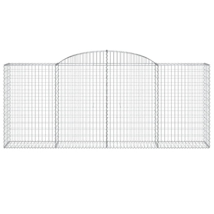 vidaXL Arched Gabion Baskets 8 pcs 300x50x120/140 cm Galvanised Iron 4