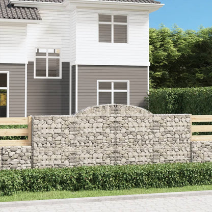 vidaXL Arched Gabion Baskets 8 pcs 300x50x120/140 cm Galvanised Iron 1