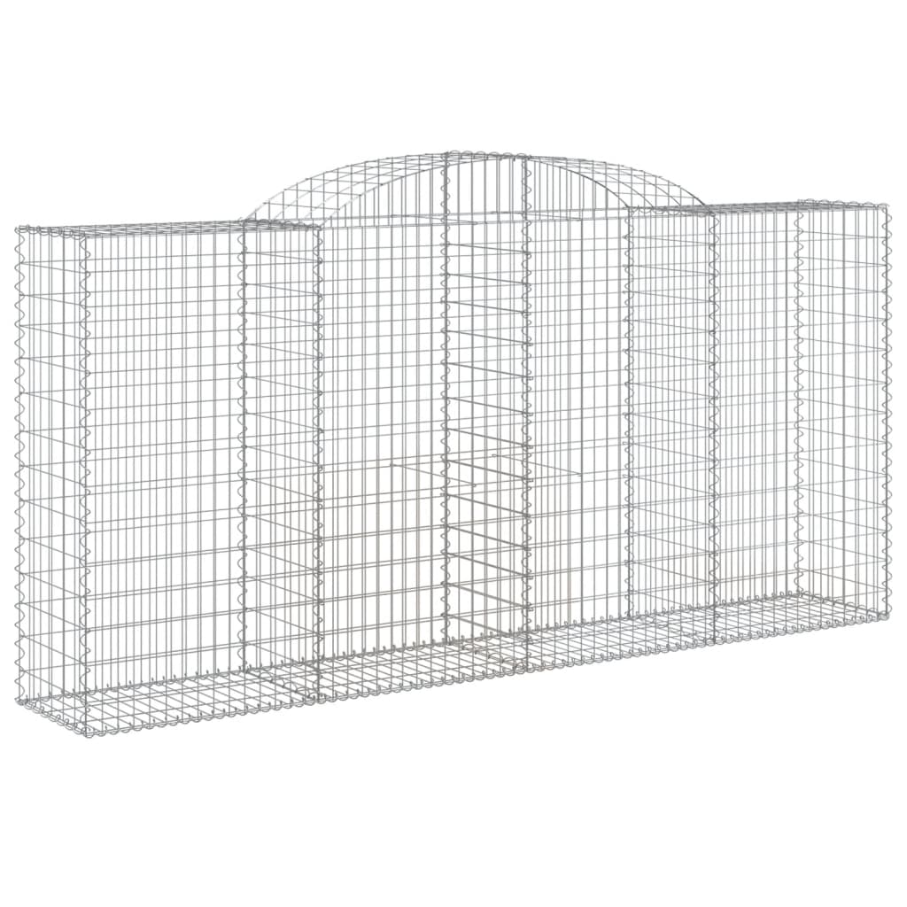 vidaXL Arched Gabion Baskets 7 pcs 300x50x140/160 cm Galvanised Iron 3