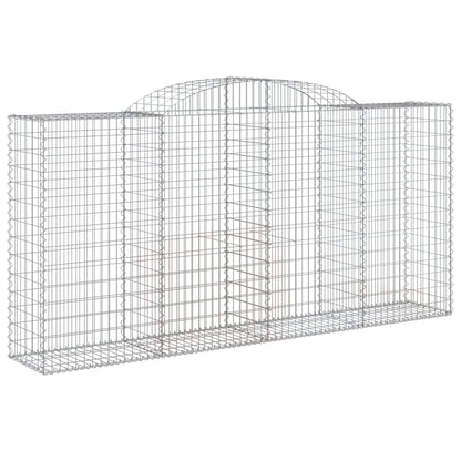 vidaXL Arched Gabion Baskets 7 pcs 300x50x140/160 cm Galvanised Iron 3