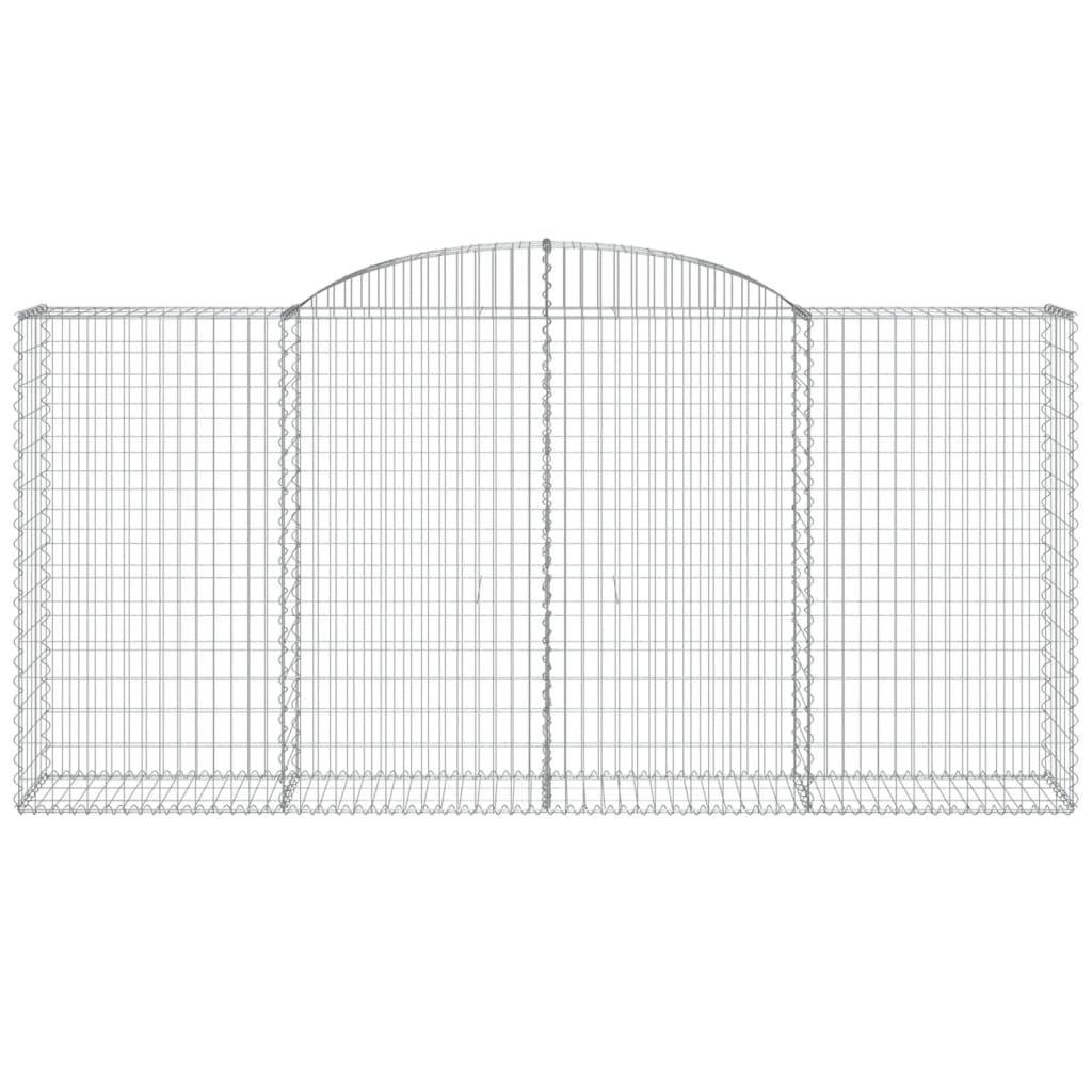 vidaXL Arched Gabion Baskets 7 pcs 300x50x140/160 cm Galvanised Iron 4