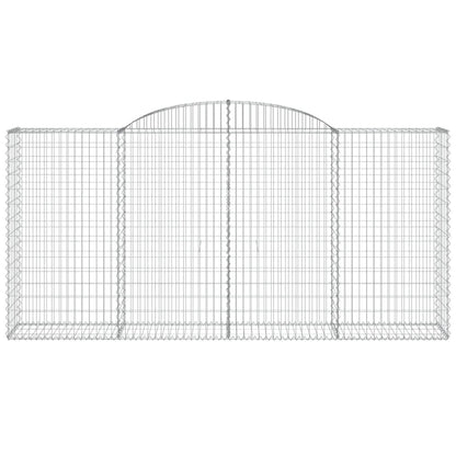 vidaXL Arched Gabion Baskets 7 pcs 300x50x140/160 cm Galvanised Iron 4