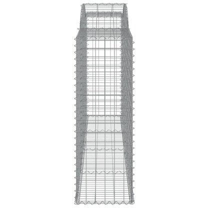 vidaXL Arched Gabion Baskets 7 pcs 300x50x140/160 cm Galvanised Iron 5