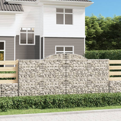 vidaXL Arched Gabion Baskets 7 pcs 300x50x140/160 cm Galvanised Iron 1