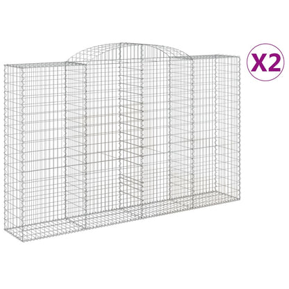 Arched Gabion Baskets Galvanised Iron 2 pcs 300 x 30 x 40/60 cm – 300 x 50 x 220/240 cm 300 x 50 x 180/200 cm