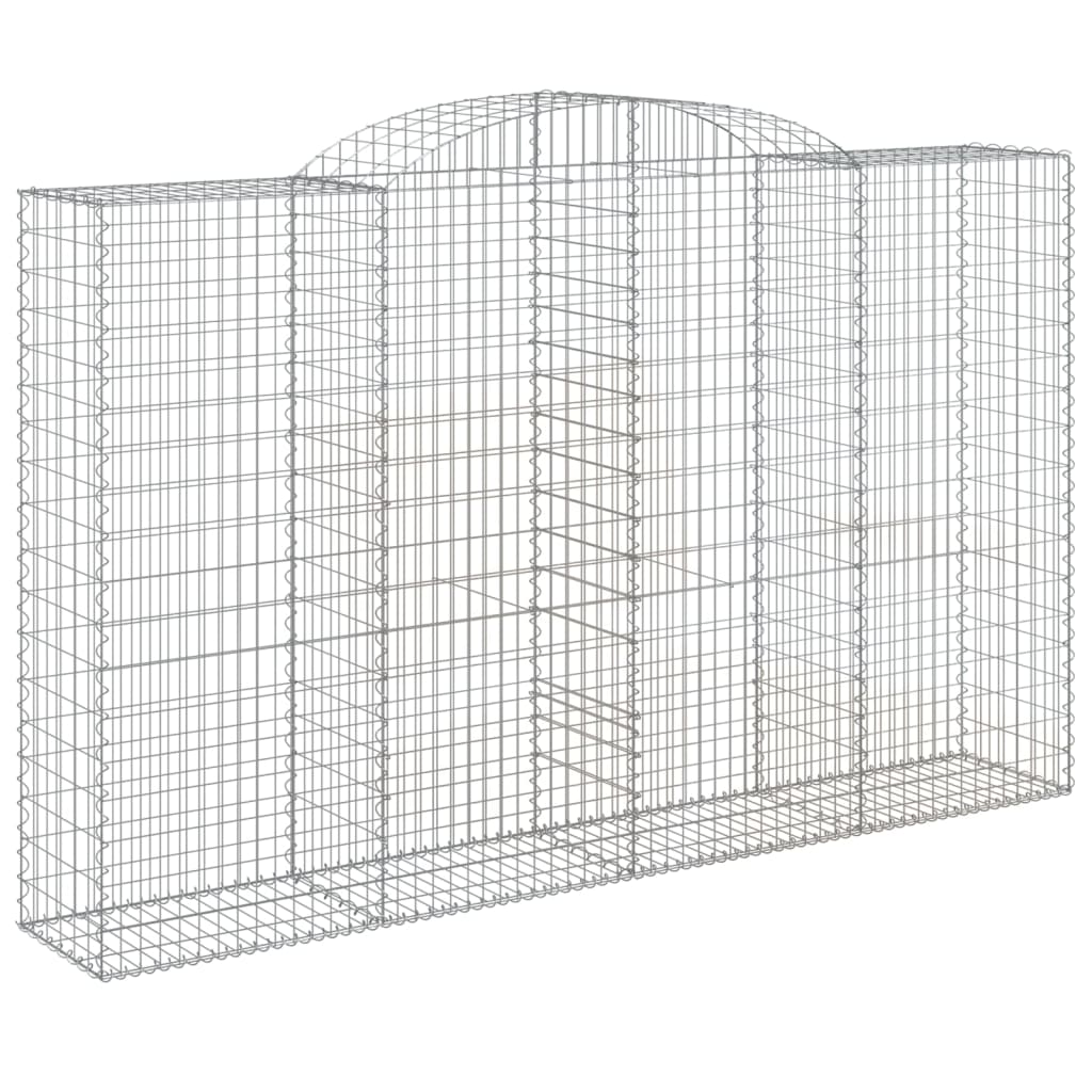 vidaXL Arched Gabion Baskets 4 pcs 300x50x180/200 cm Galvanised Iron 3