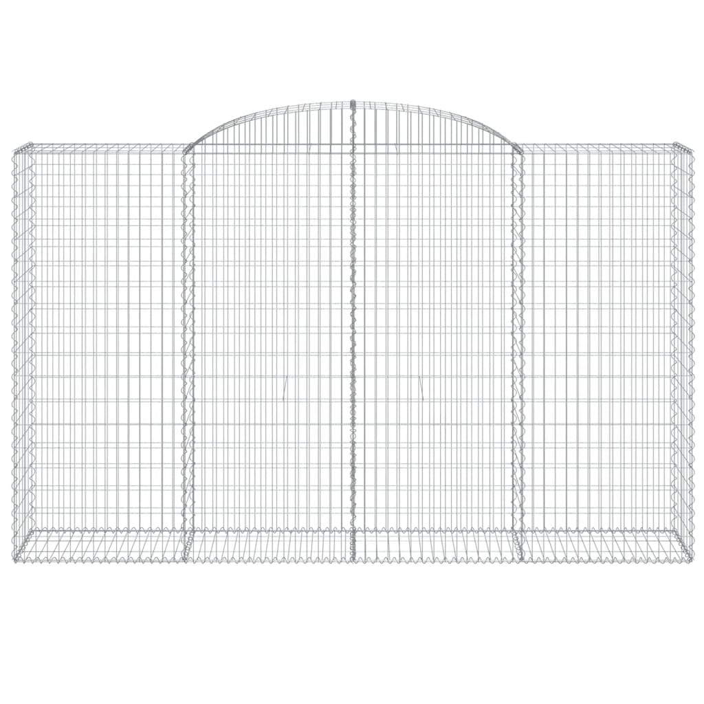 vidaXL Arched Gabion Baskets 4 pcs 300x50x180/200 cm Galvanised Iron 4