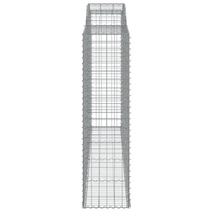 vidaXL Arched Gabion Baskets 4 pcs 300x50x180/200 cm Galvanised Iron 5