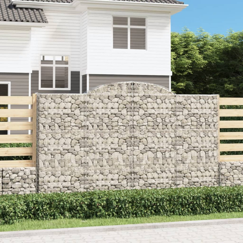 vidaXL Arched Gabion Baskets 4 pcs 300x50x180/200 cm Galvanised Iron