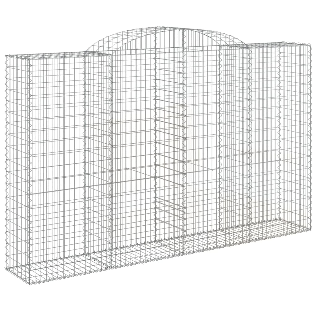 vidaXL Arched Gabion Baskets 6 pcs 300x50x180/200 cm Galvanised Iron 3