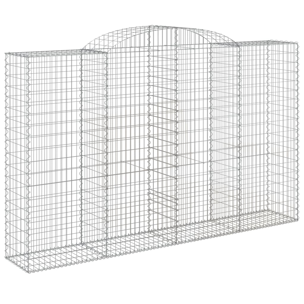vidaXL Arched Gabion Baskets 8 pcs 300x50x180/200 cm Galvanised Iron 3