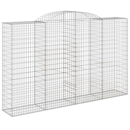 vidaXL Arched Gabion Baskets 8 pcs 300x50x180/200 cm Galvanised Iron 3