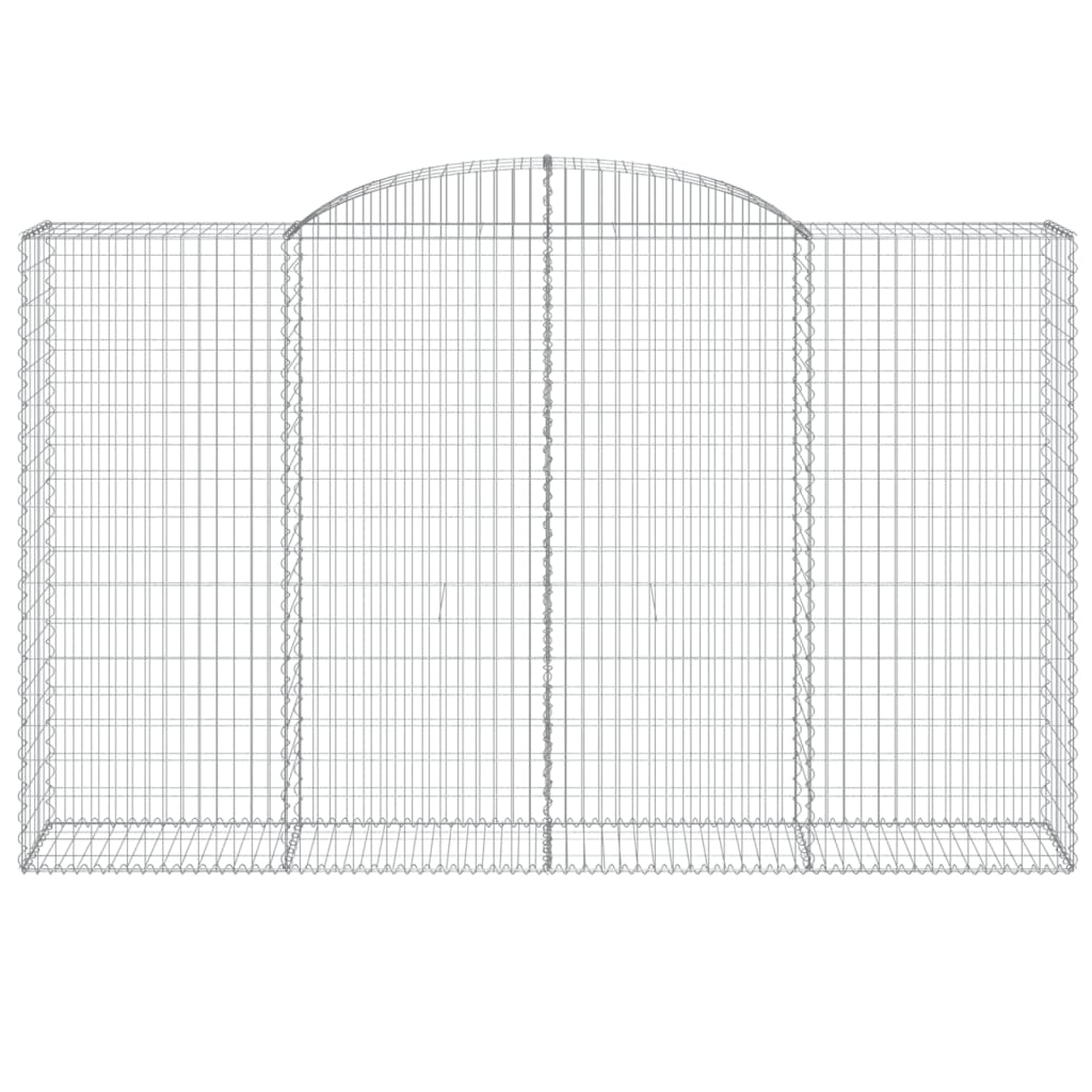 vidaXL Arched Gabion Baskets 8 pcs 300x50x180/200 cm Galvanised Iron 4