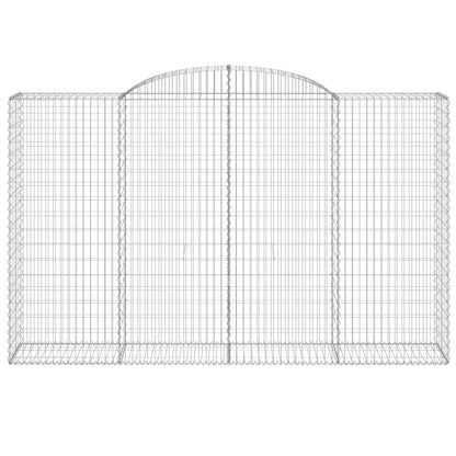 vidaXL Arched Gabion Baskets 8 pcs 300x50x180/200 cm Galvanised Iron 4