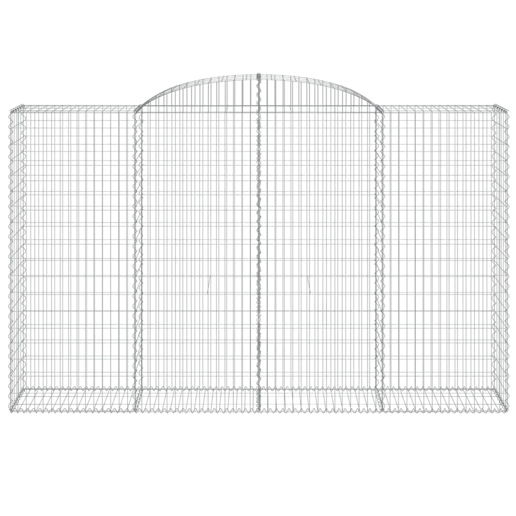 vidaXL Arched Gabion Baskets 10 pcs 300x50x180/200 cm Galvanised Iron 4
