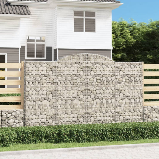 vidaXL Arched Gabion Baskets 10 pcs 300x50x180/200 cm Galvanised Iron 1