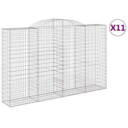 Arched Gabion Baskets Galvanised Iron 11 300 x 30 x 40/60–300 x 50 x 220/240 cm 300 x 50 x 180/200 cm