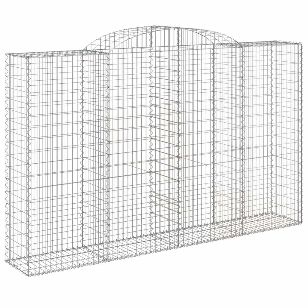 vidaXL Arched Gabion Baskets 11 pcs 300x50x180/200 cm Galvanised Iron 3
