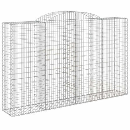 vidaXL Arched Gabion Baskets 11 pcs 300x50x180/200 cm Galvanised Iron 3